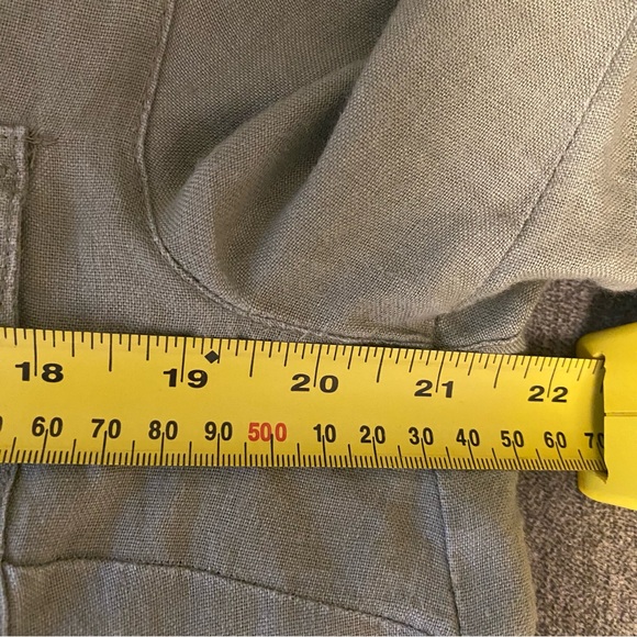 Cynthia Rowley Womens Size Large Army Green 100% Linen Drawstring Waist Jacket - Picture 11 of 16